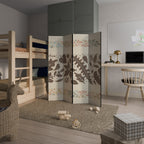 FOLIAGE ROWS Dekorativer Paravent - 4-teilig