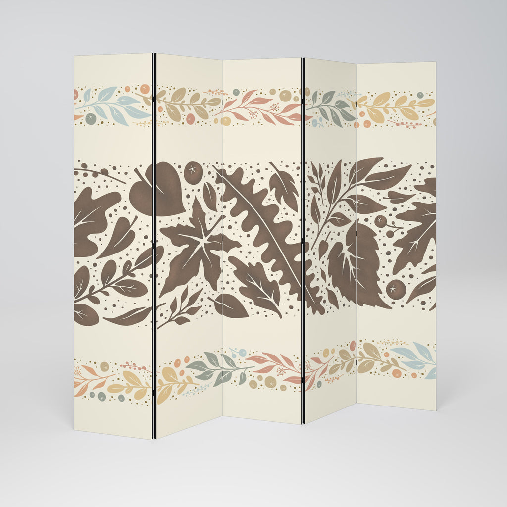 FOLIAGE ROWS Decorative 5-Panel Room Divider