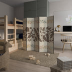 FOLIAGE ROWS Dekorativer Paravent - 5-teilig