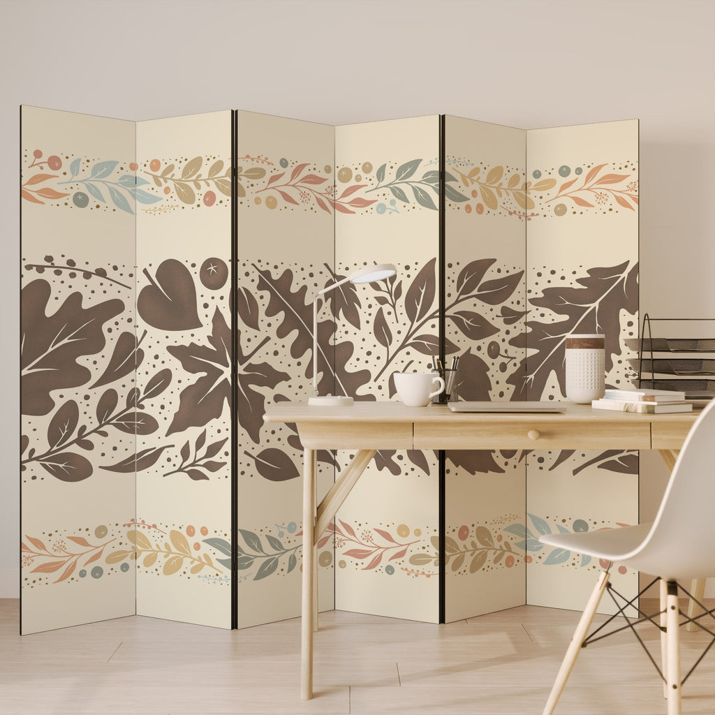FOLIAGE ROWS Decorative 6-Panel Room Divider