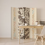 FOLIAGE TALES Dekorativer Paravent - 4-teilig