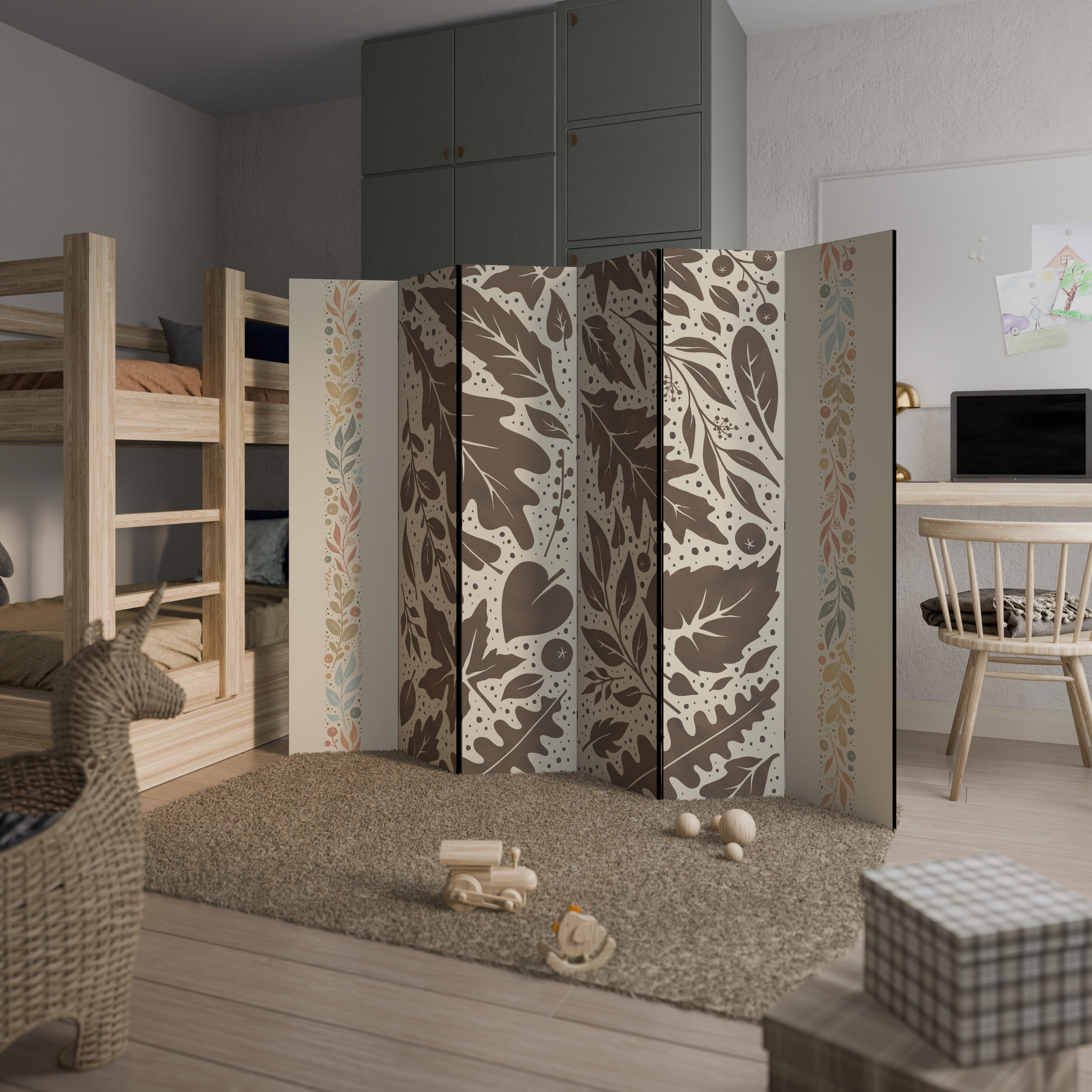 FOLIAGE TALES Decorative 6-Panel Room Divider