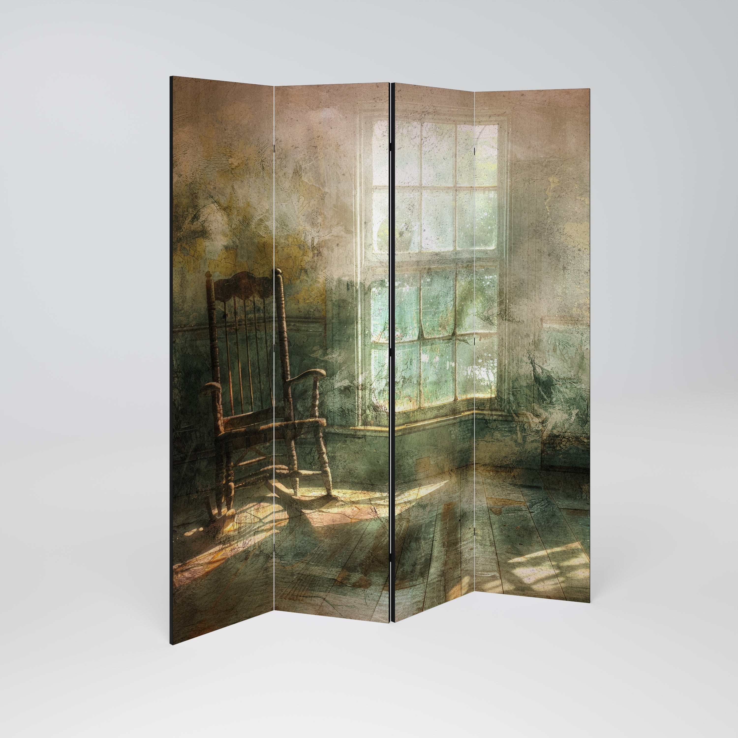 SUNLIT STILLNESS Dekorativer 4-teiliger Raumteiler