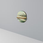 MORNING BY THE LAKE Ovales Kunstregal in Eiche-Optik