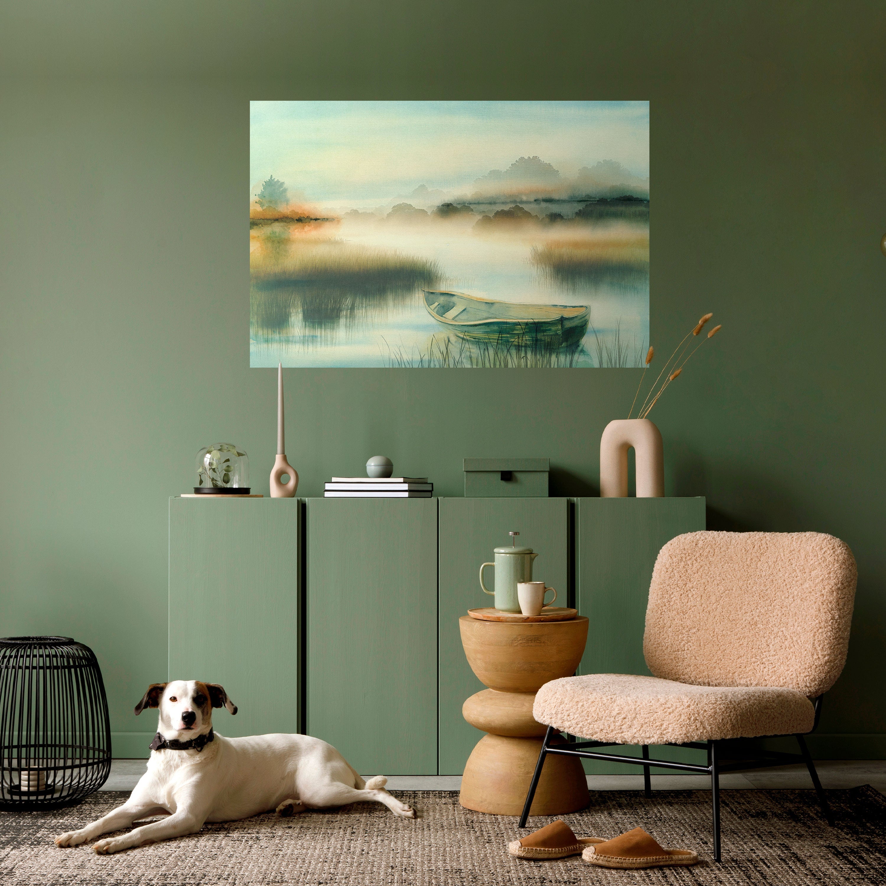 MORNING BY THE LAKE Peel and Stick Horizontal Poster