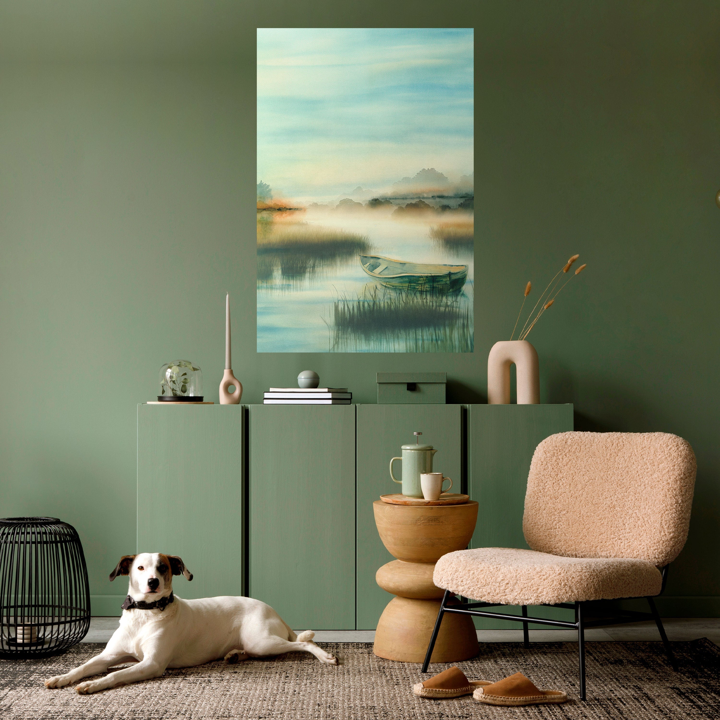 MORNING BY THE LAKE Vertikales Poster zum Abziehen und Aufkleben