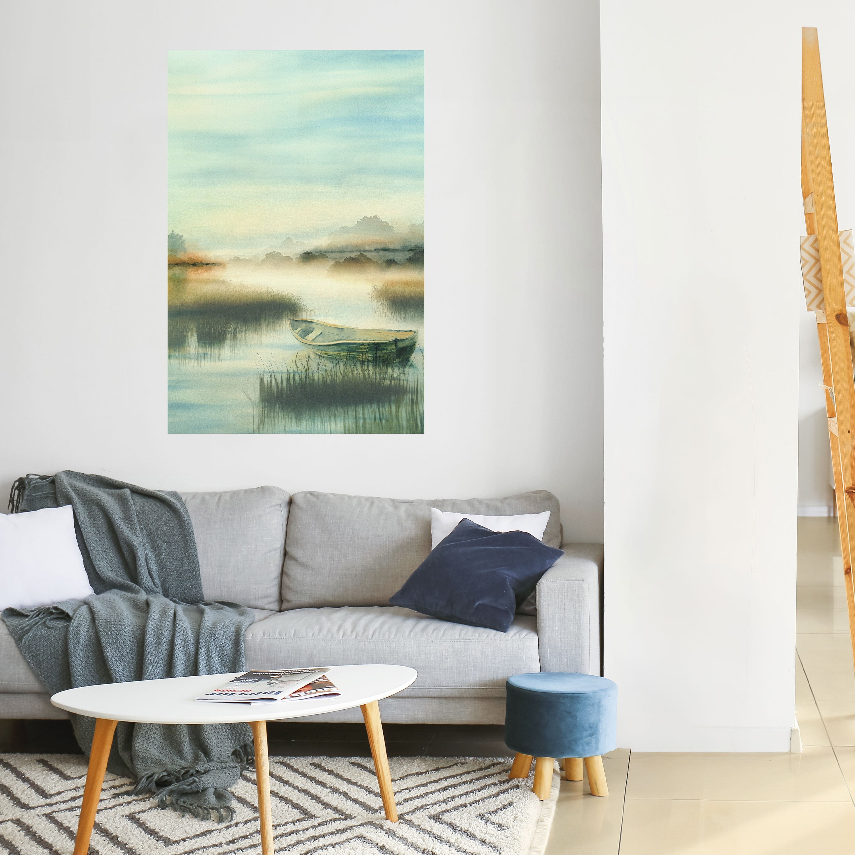 MORNING BY THE LAKE Vertikales Poster zum Abziehen und Aufkleben