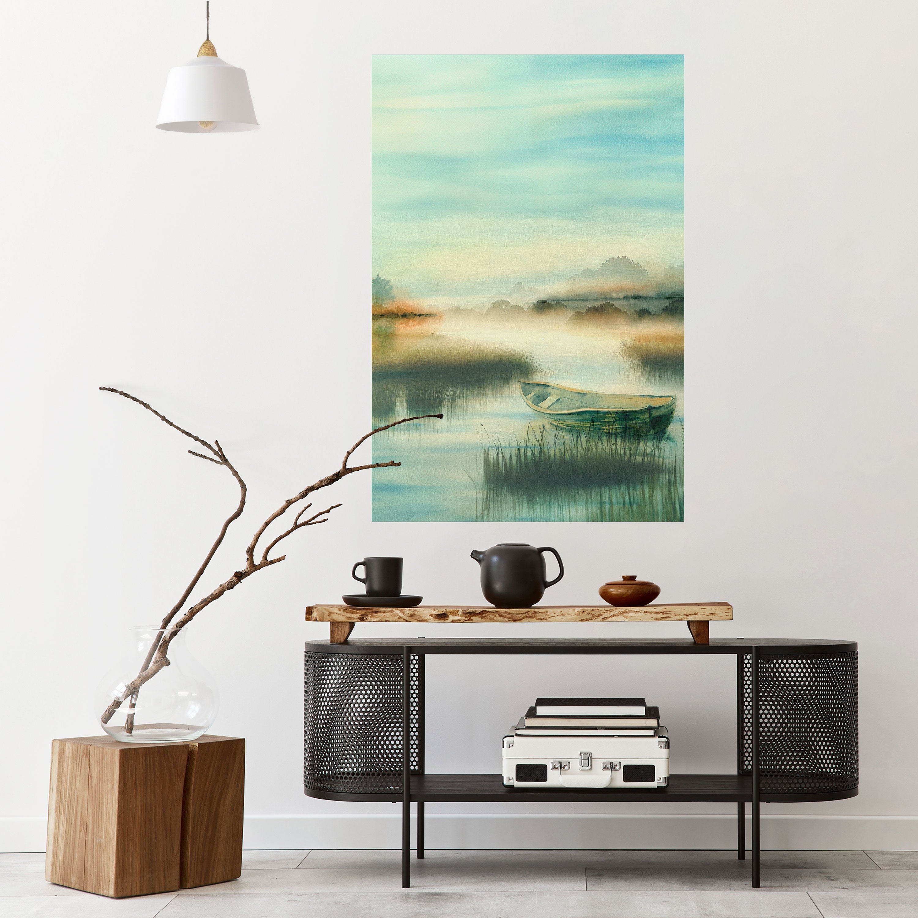 MORNING BY THE LAKE Vertikales Poster zum Abziehen und Aufkleben