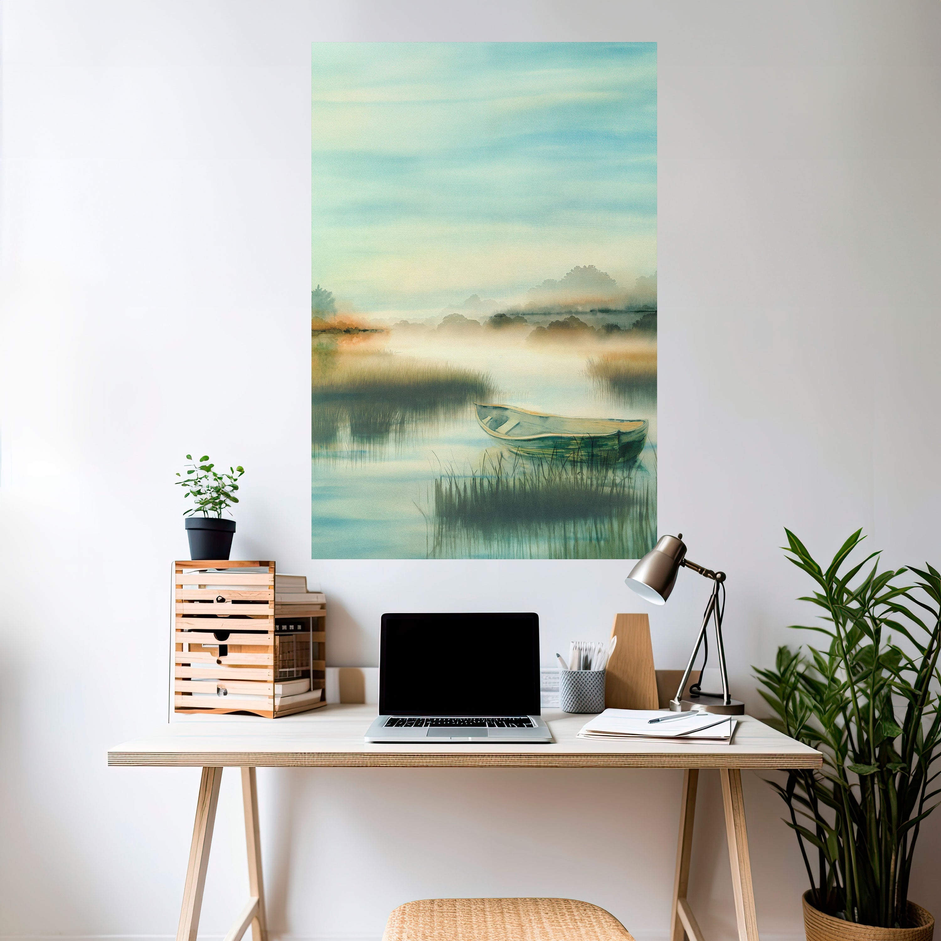 MORNING BY THE LAKE Vertikales Poster zum Abziehen und Aufkleben