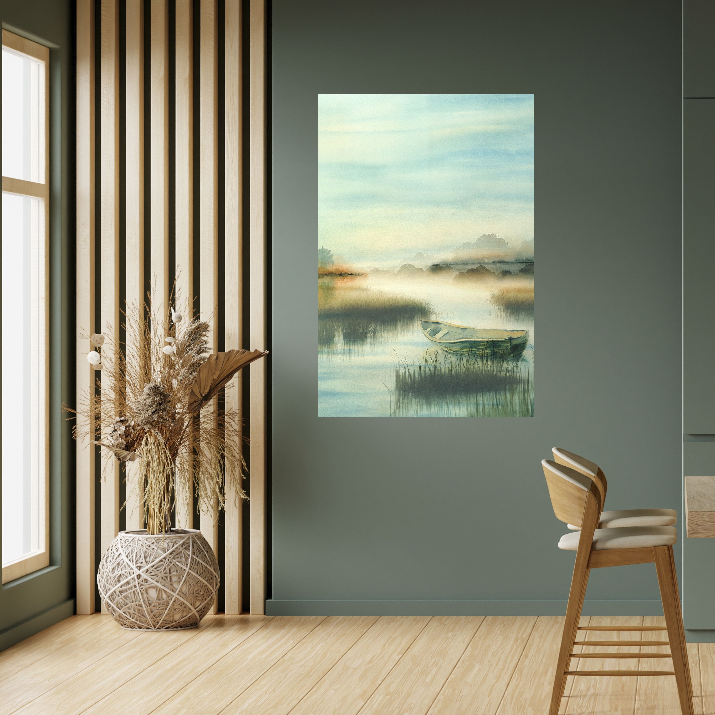 MORNING BY THE LAKE Vertikales Poster zum Abziehen und Aufkleben