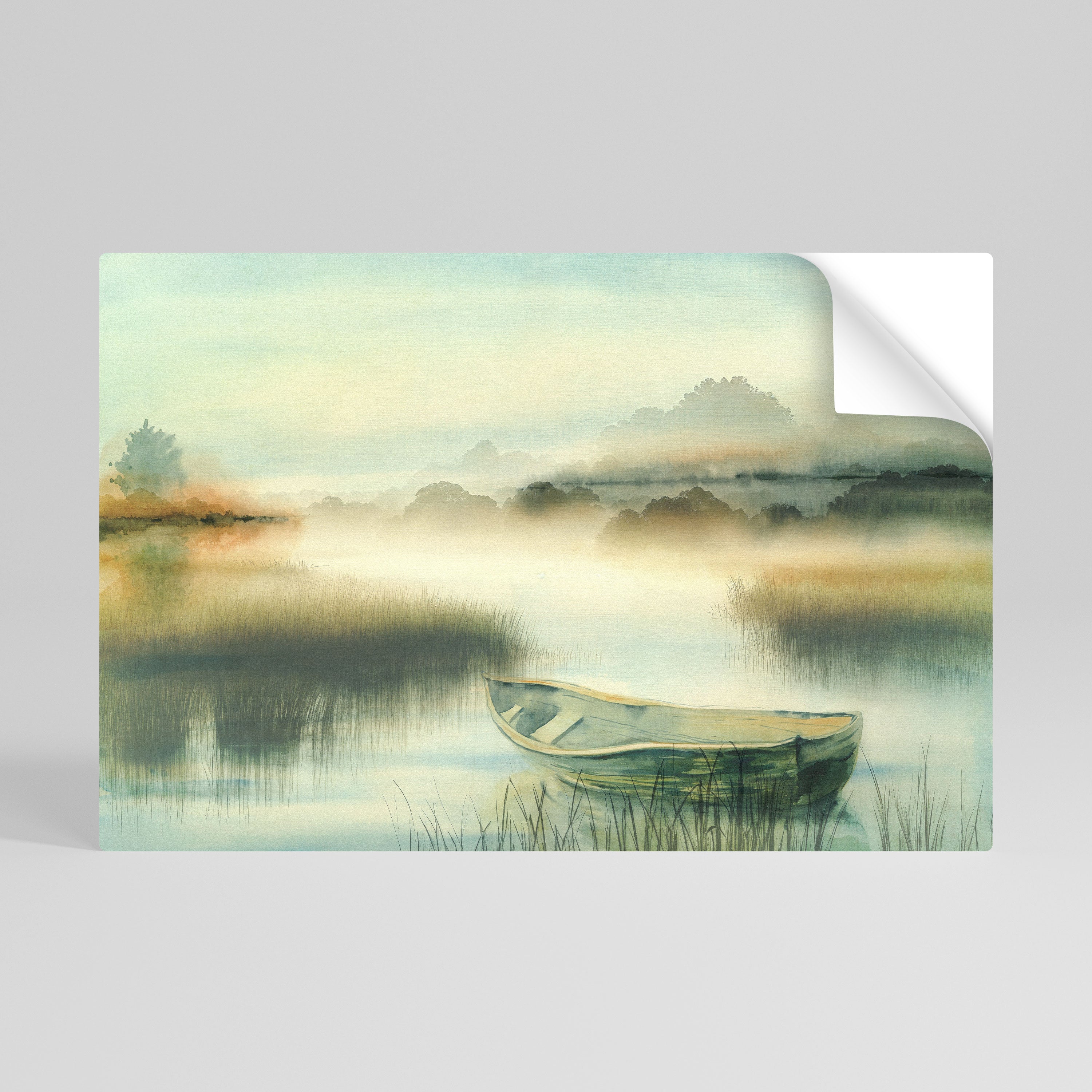 MORNING BY THE LAKE Selbstklebendes Horizontal-Poster
