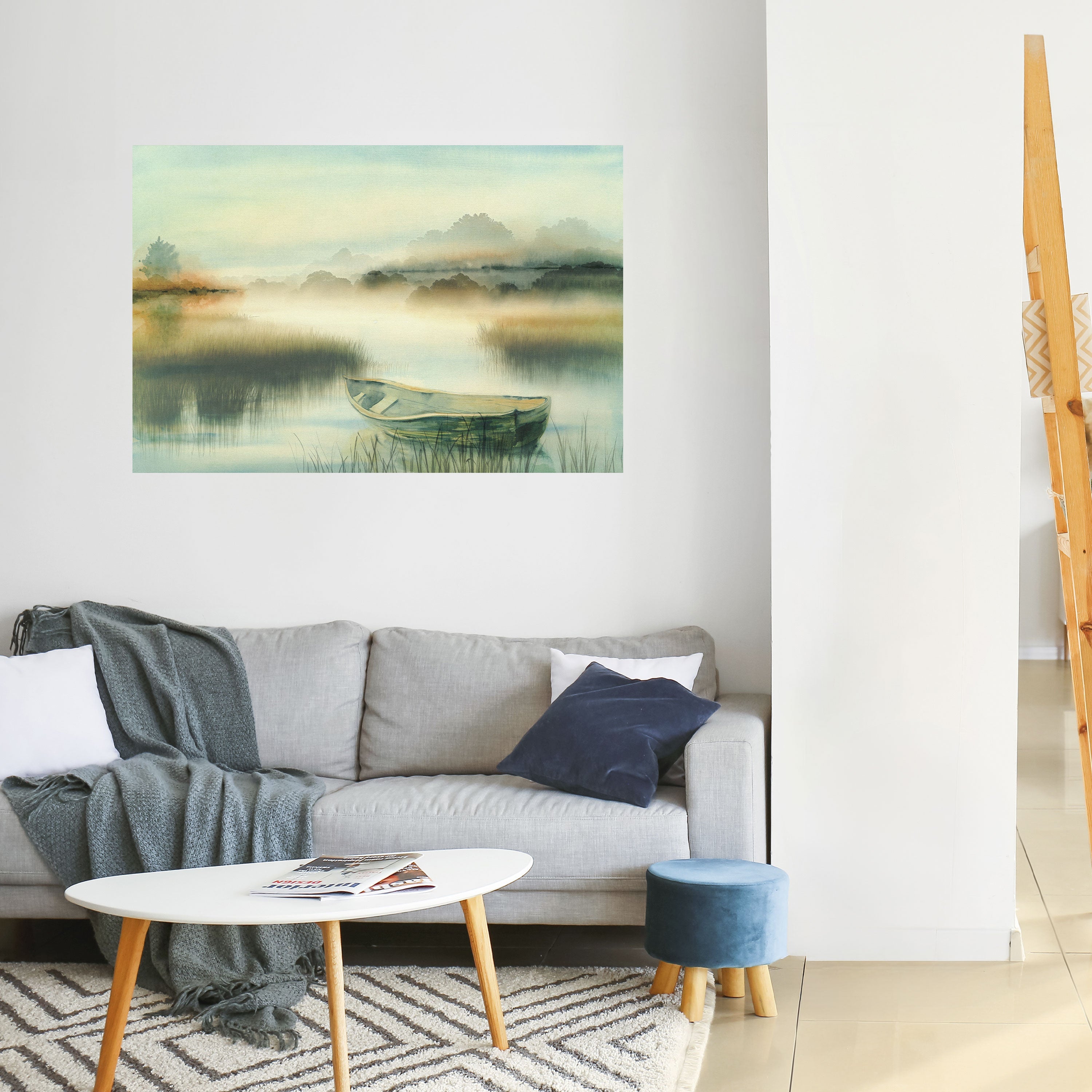 MORNING BY THE LAKE Peel and Stick Horizontal Poster