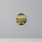 SUNSET PATH Ovales Kunstregal in Eiche-Optik