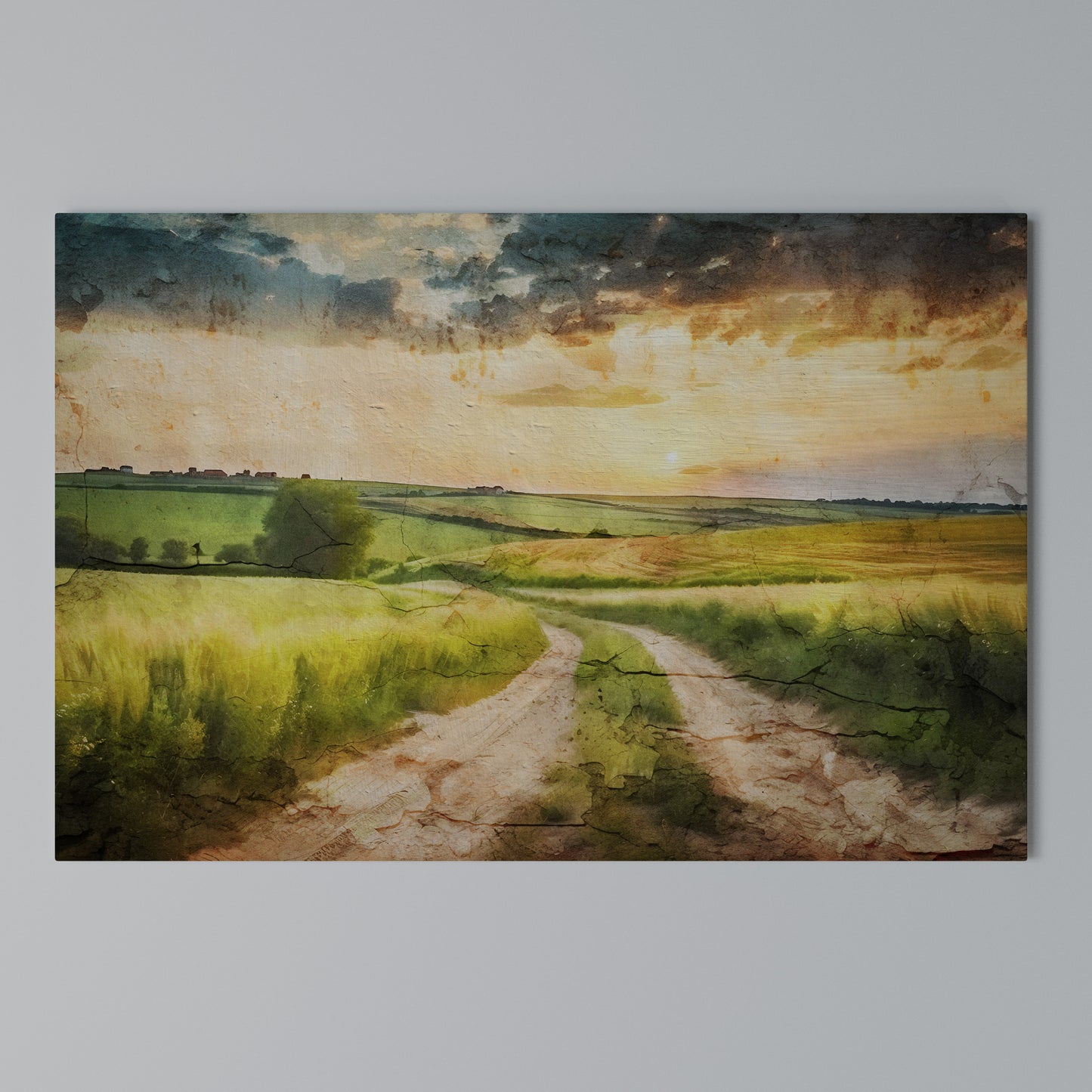 SUNSET PATH Horizontal Canvas Print