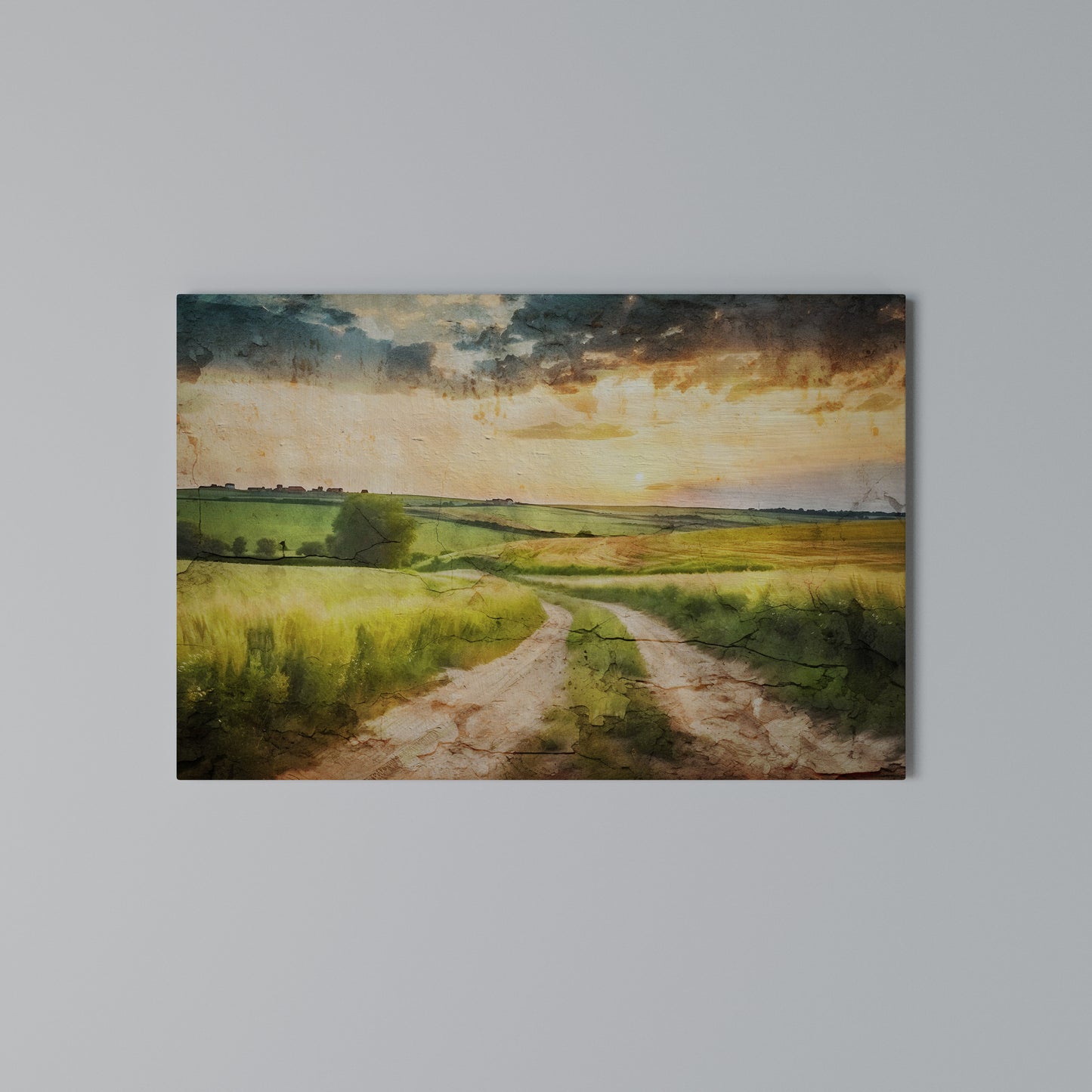 SUNSET PATH Horizontal Canvas Print