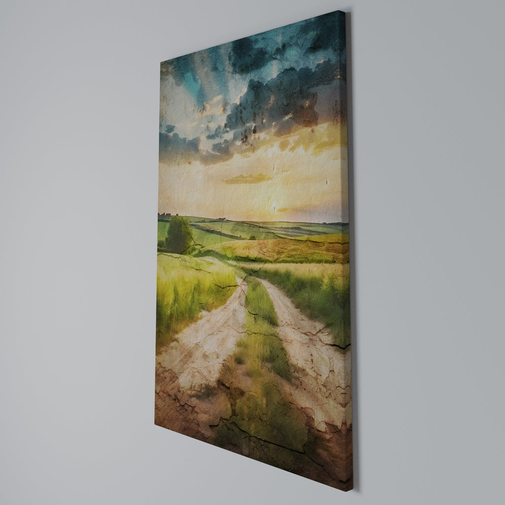 SUNSET PATH Vertical Canvas Print