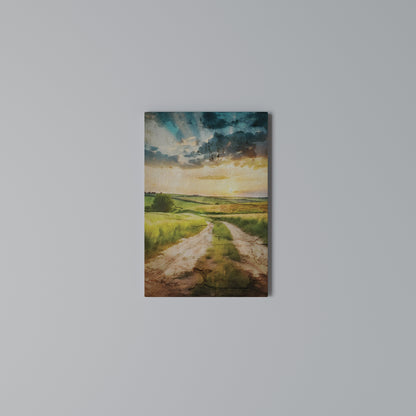 SUNSET PATH Vertical Canvas Print