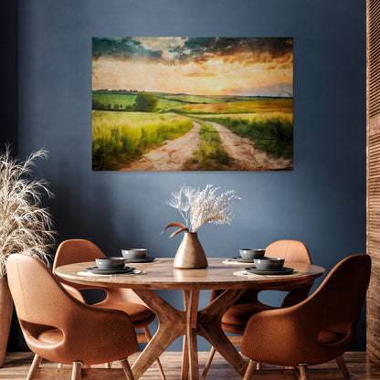 SUNSET PATH Horizontal Canvas Print