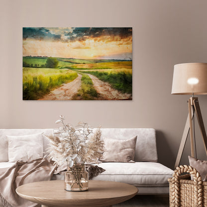 SUNSET PATH Horizontal Canvas Print