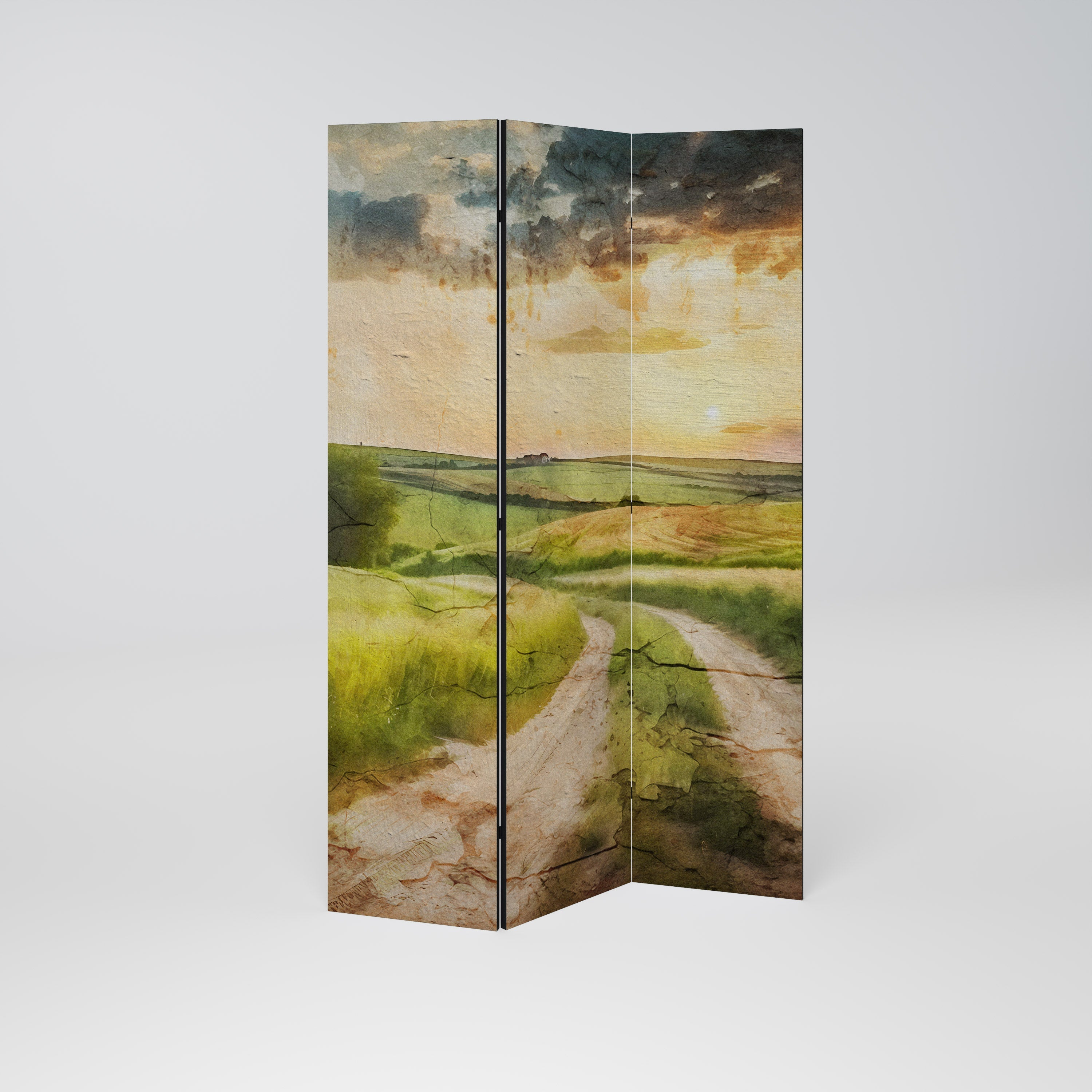 SUNSET PATH Dekorativer 3-teiliger Raumteiler