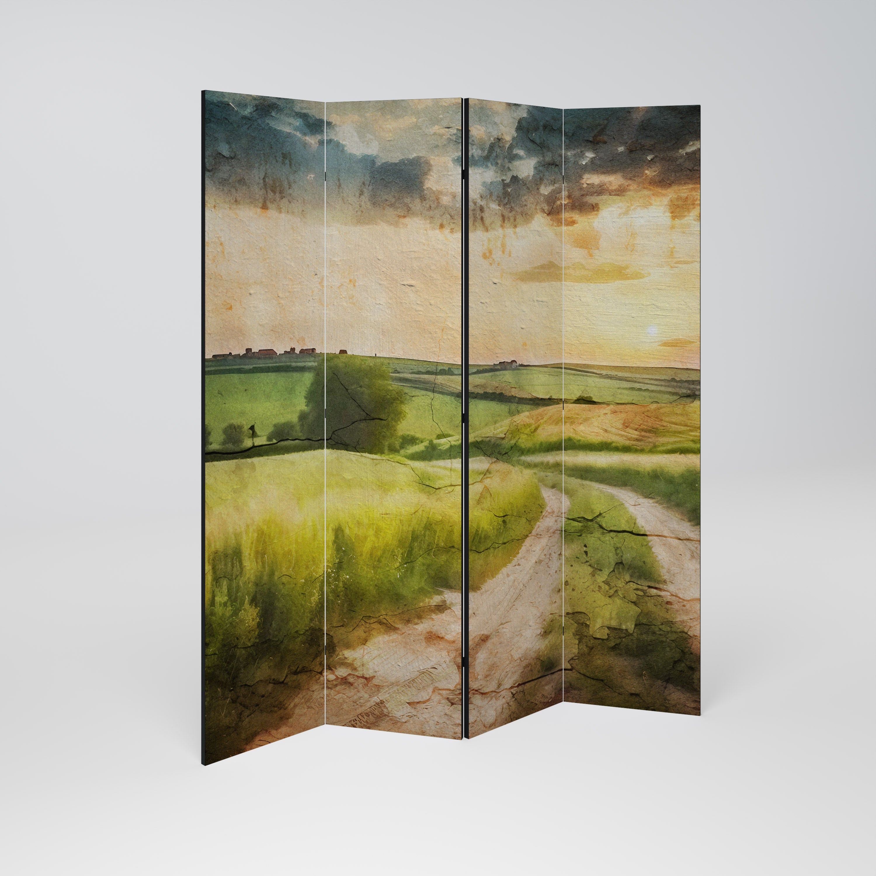 SUNSET PATH Dekorativer 4-teiliger Raumteiler