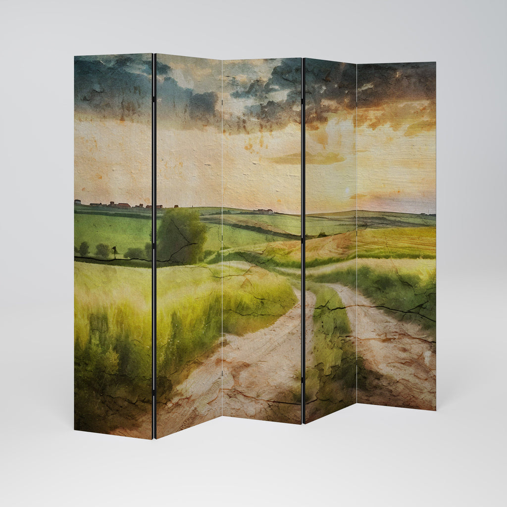 SUNSET PATH Dekorativer 5-teiliger Raumteiler
