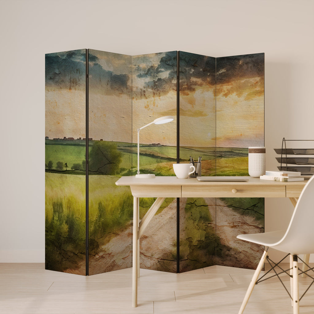 SUNSET PATH Dekorativer 5-teiliger Raumteiler