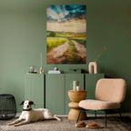 SUNSET PATH Selbstklebendes Poster - Hochformat