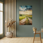 SUNSET PATH Selbstklebendes Poster - Hochformat