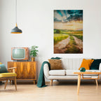 SUNSET PATH Selbstklebendes Poster - Hochformat