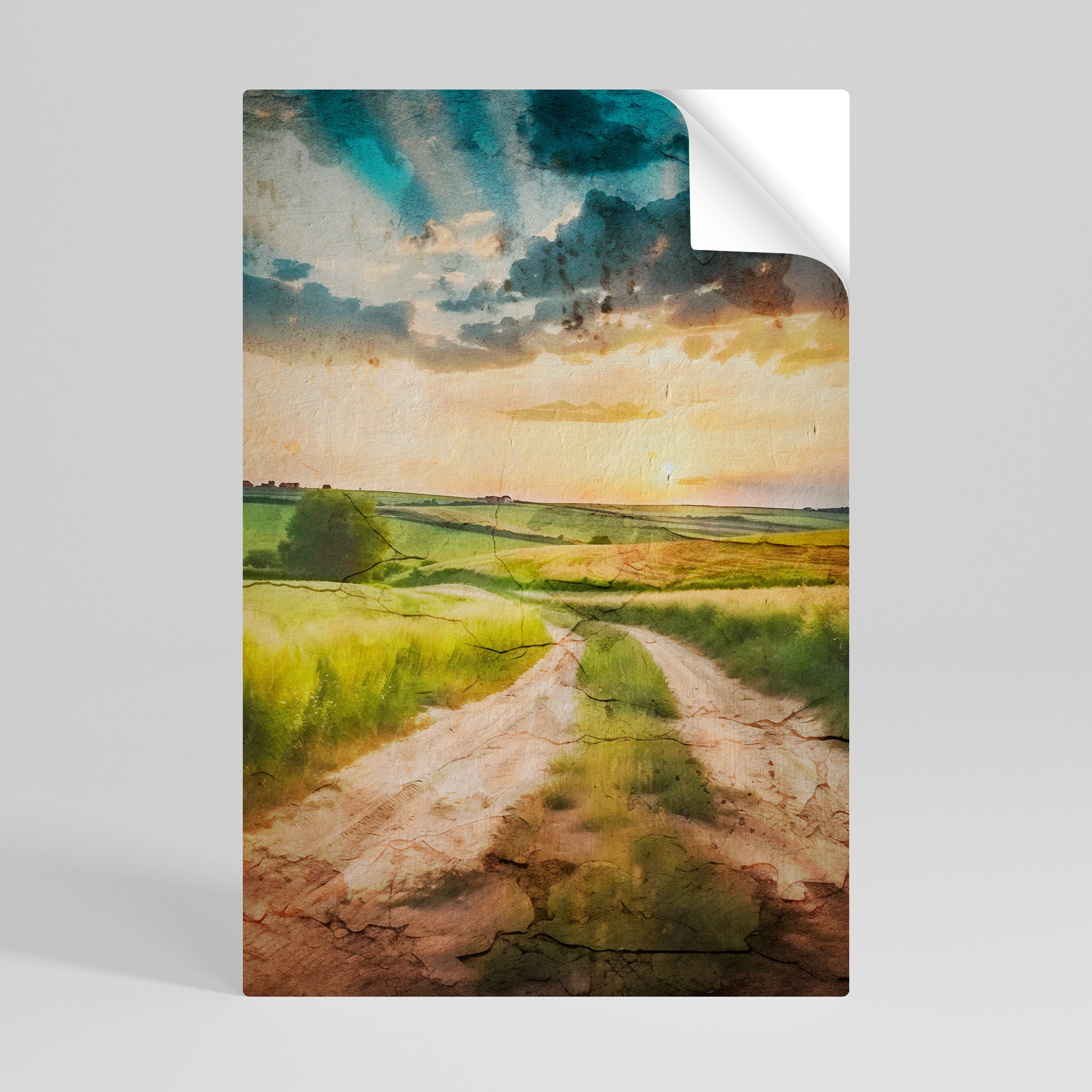 SUNSET PATH Vertikales Poster zum Abziehen und Aufkleben