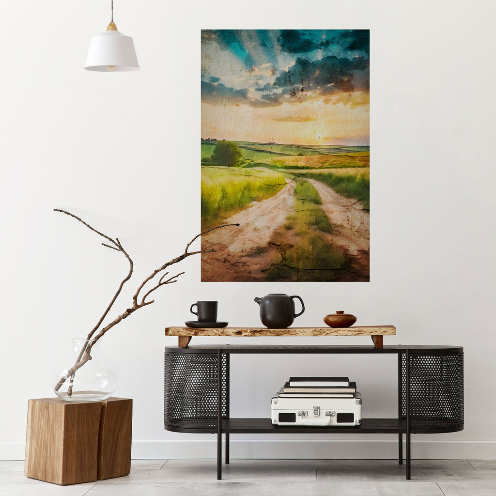 SUNSET PATH Vertikales Poster zum Abziehen und Aufkleben