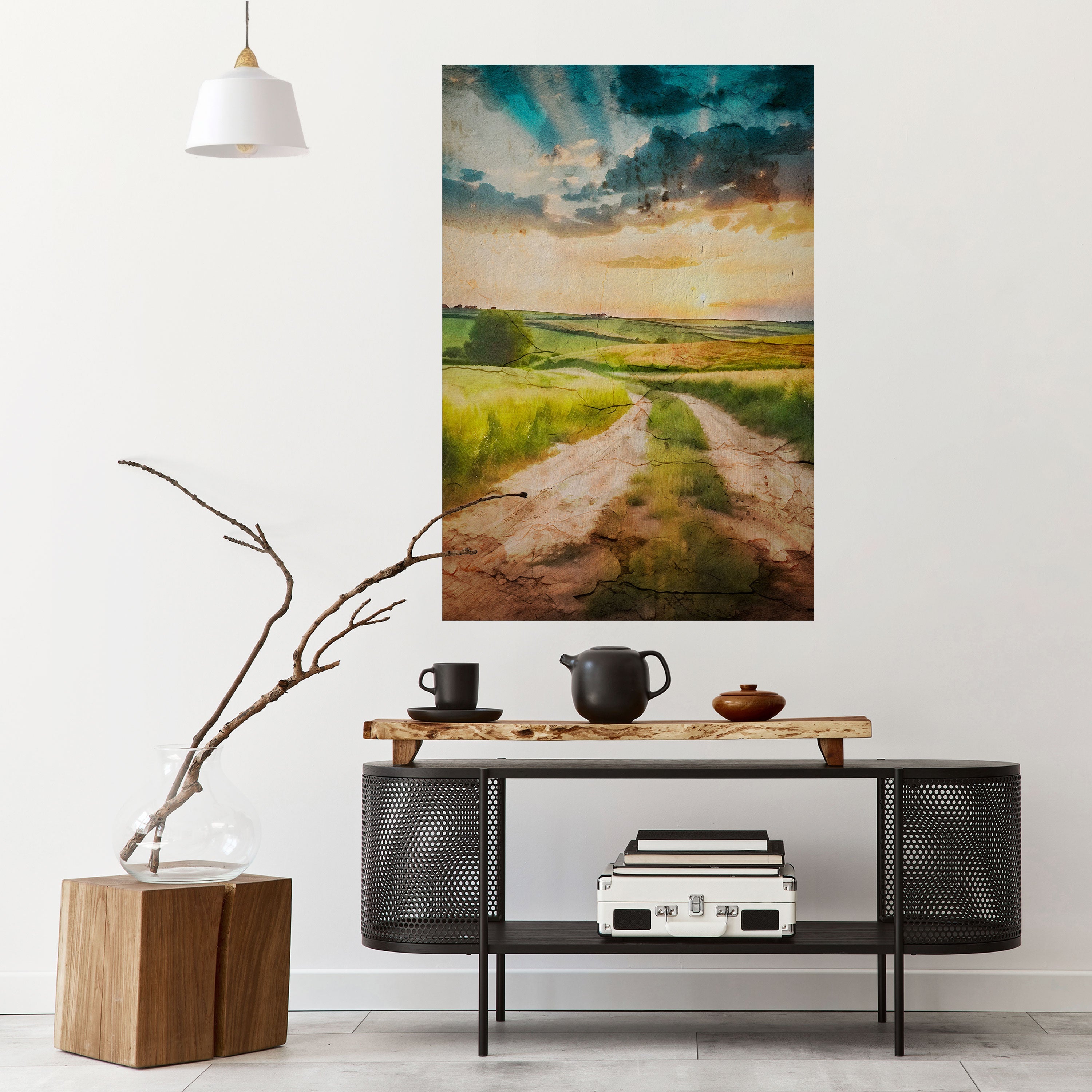 SUNSET PATH Vertikales Poster zum Abziehen und Aufkleben