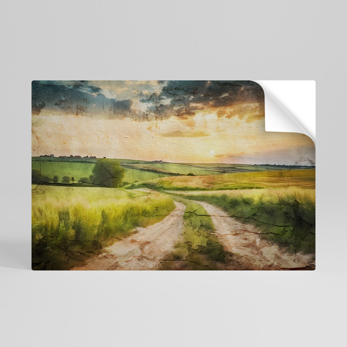 SUNSET PATH Selbstklebendes Horizontal-Poster