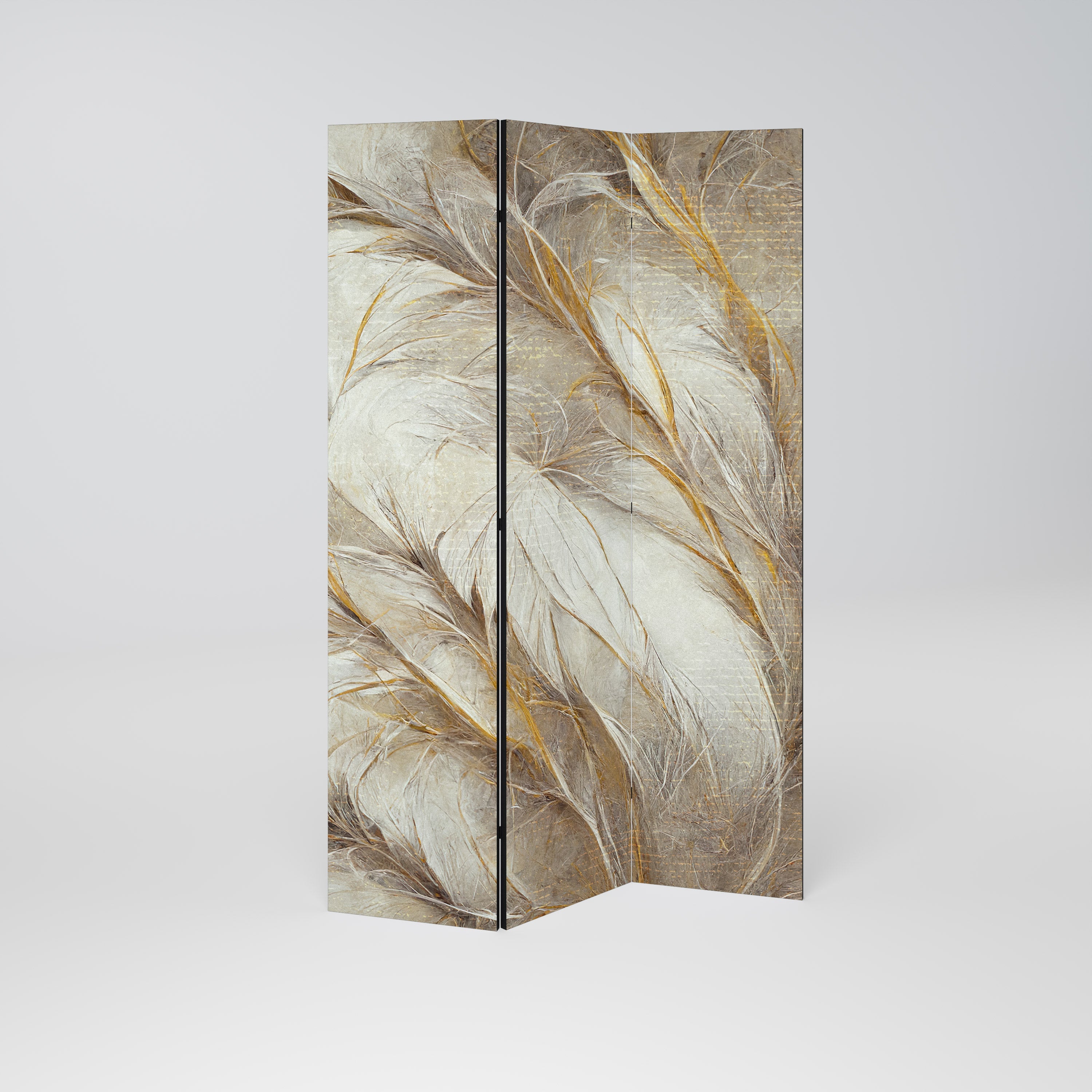 SOFT PLUMAGE Dekorativer 3-teiliger Raumteiler