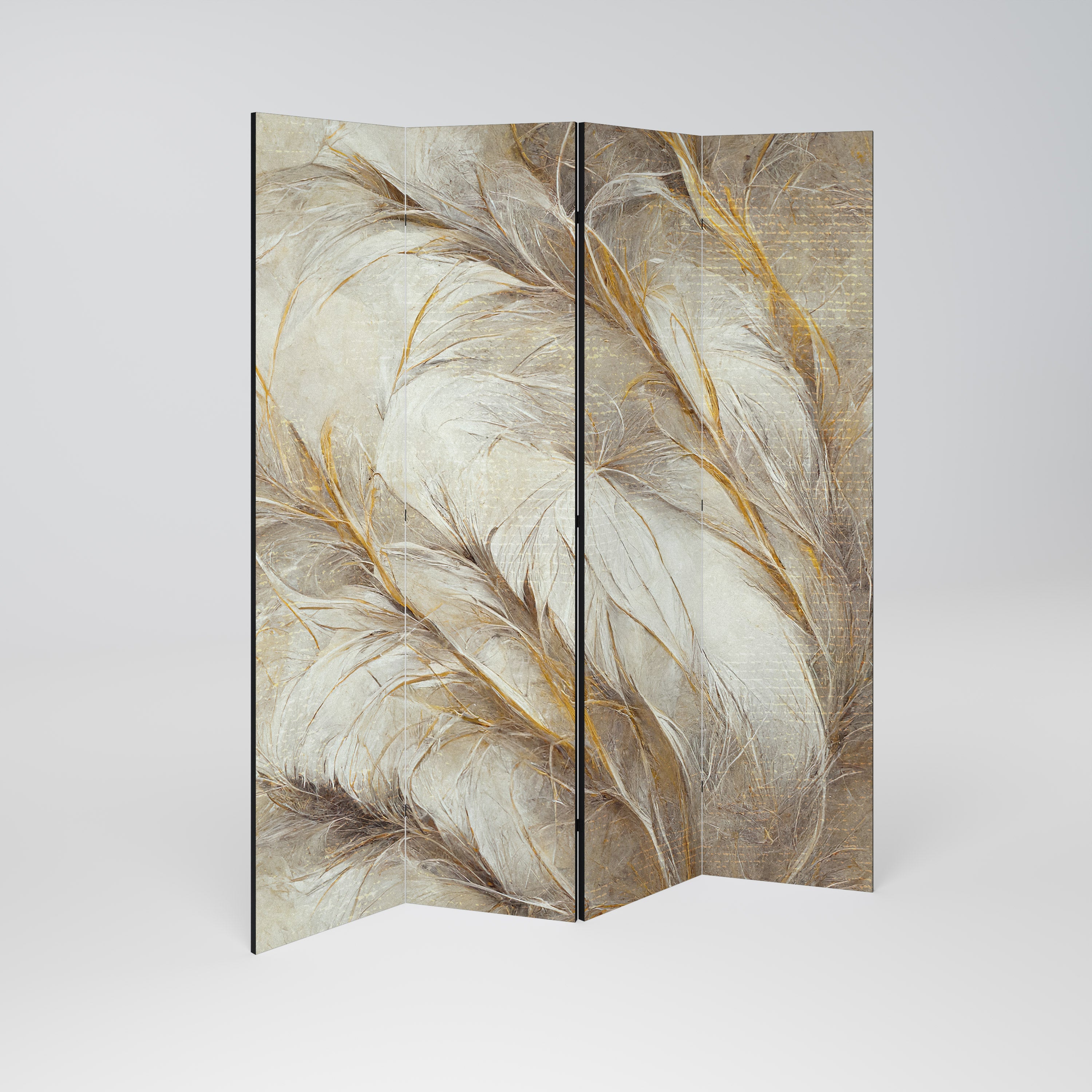 SOFT PLUMAGE Dekorativer 4-teiliger Raumteiler