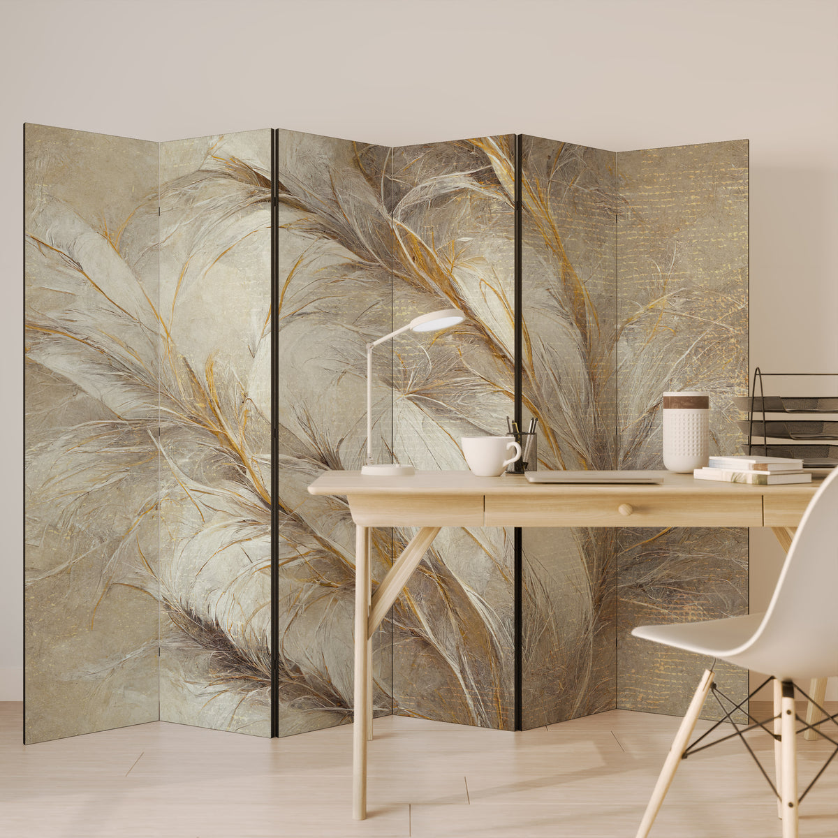 SOFT PLUMAGE 6-teiliger Paravent