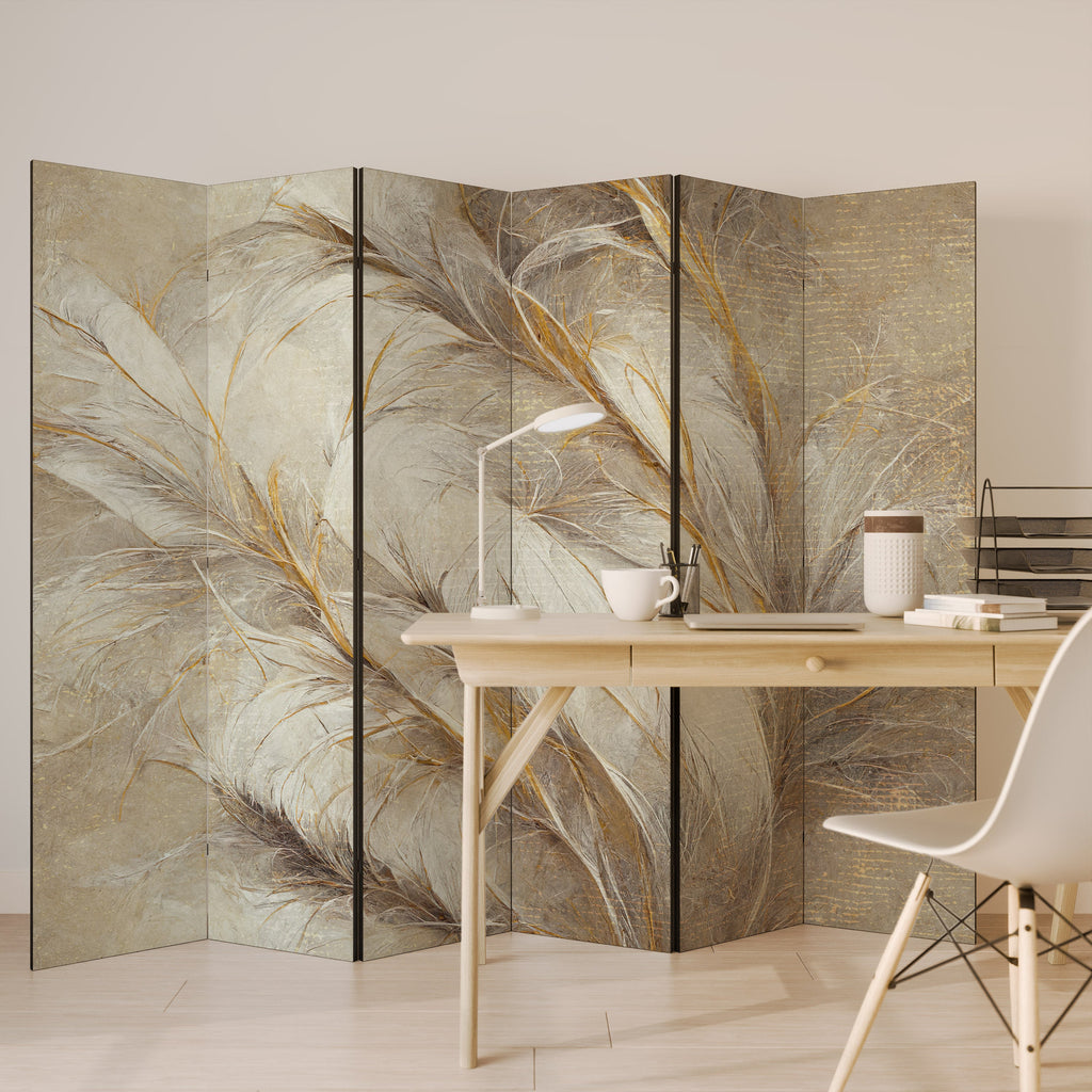 SOFT PLUMAGE Decorative 6-Panel Room Divider