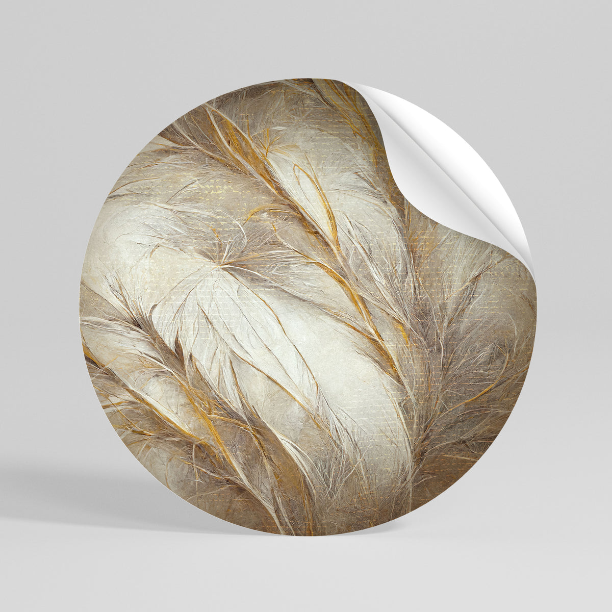 SOFT PLUMAGE Runder Wandsticker zum Abziehen und Aufkleben