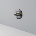 FOGGY HORIZON Oval Art Shelf In Black Finish