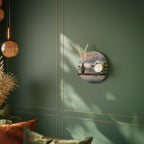 FOGGY HORIZON Rundes Kunstregal in Schwarz