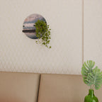 FOGGY HORIZON Rundes Kunstregal in Schwarz