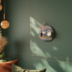 FOGGY HORIZON Rundes Kunstregal in Eiche-Optik