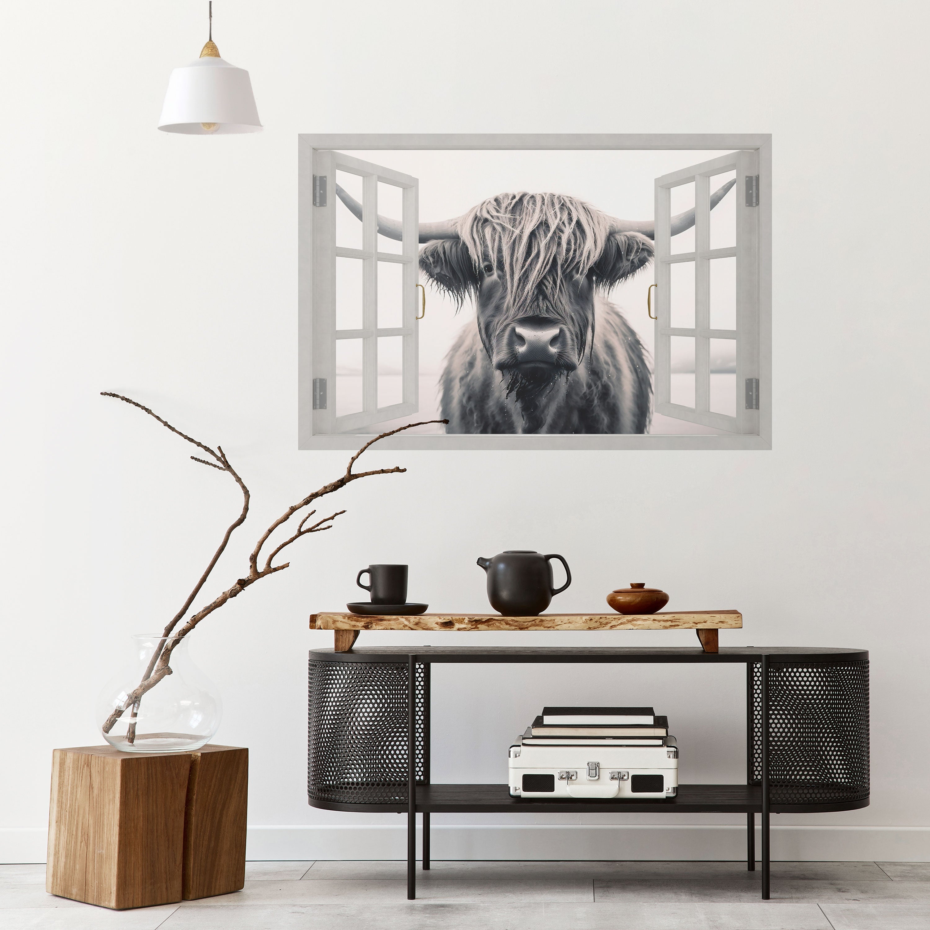 WILDLY WINDOWED VIEWS Selbstklebendes Horizontal-Poster