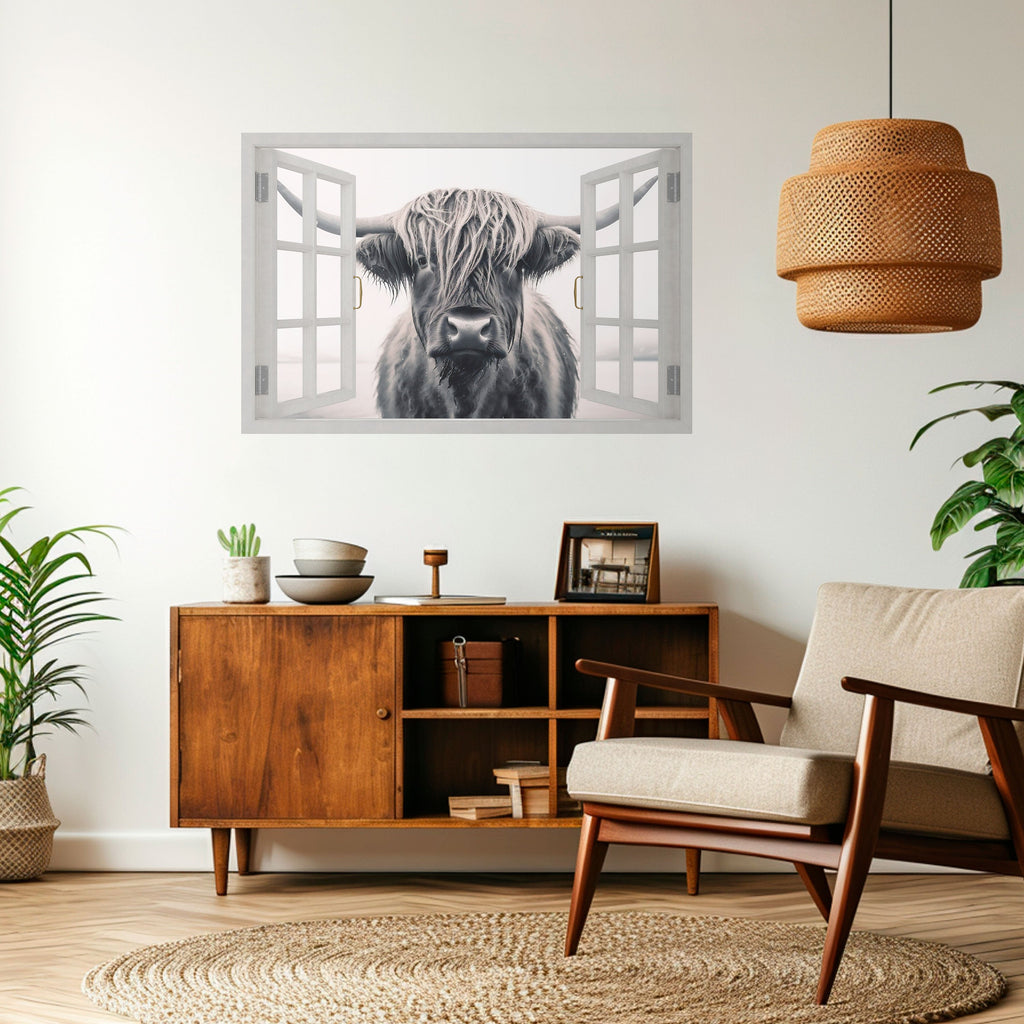 WILDLY WINDOWED VIEWS Selbstklebendes Horizontal-Poster