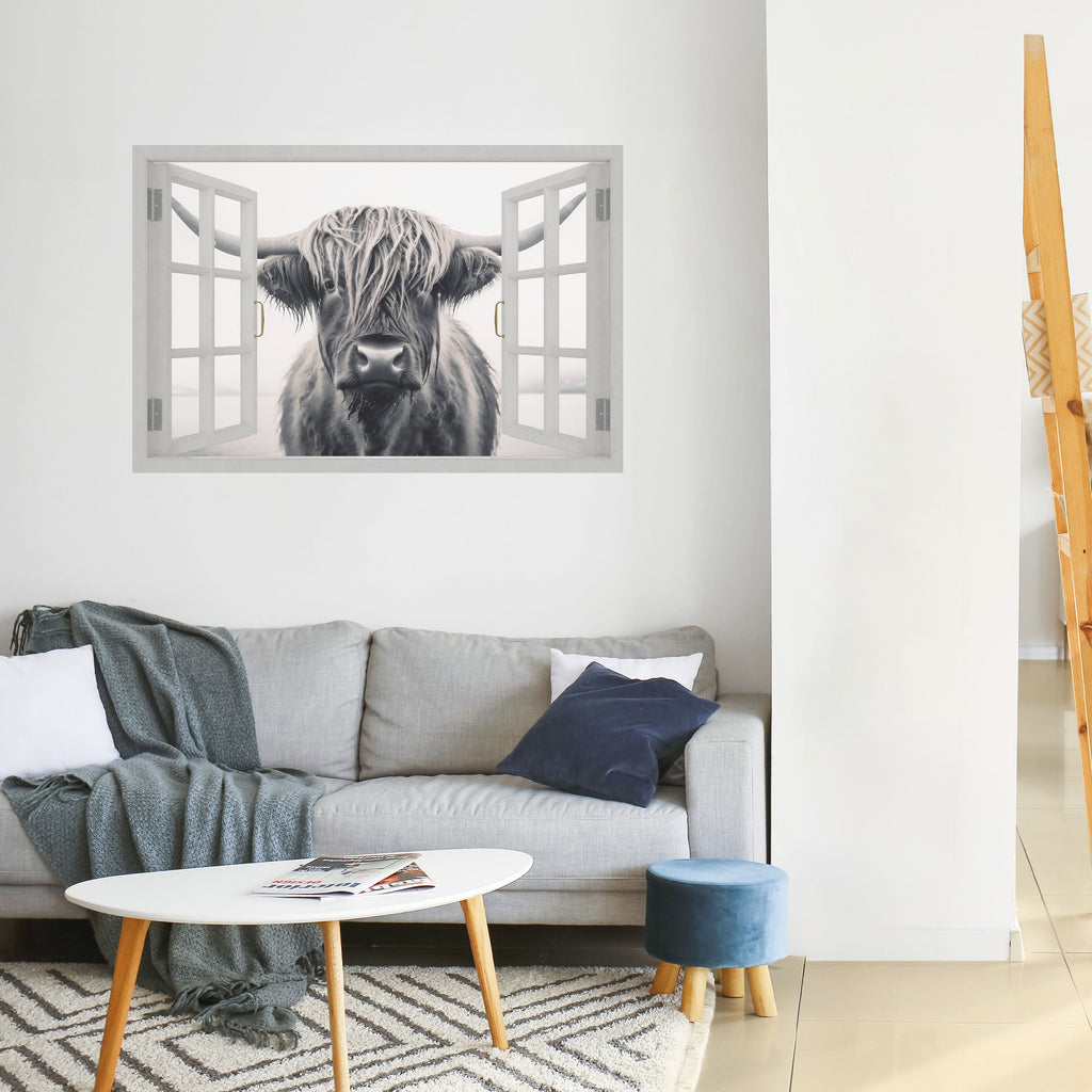 WILDLY WINDOWED VIEWS Selbstklebendes Horizontal-Poster