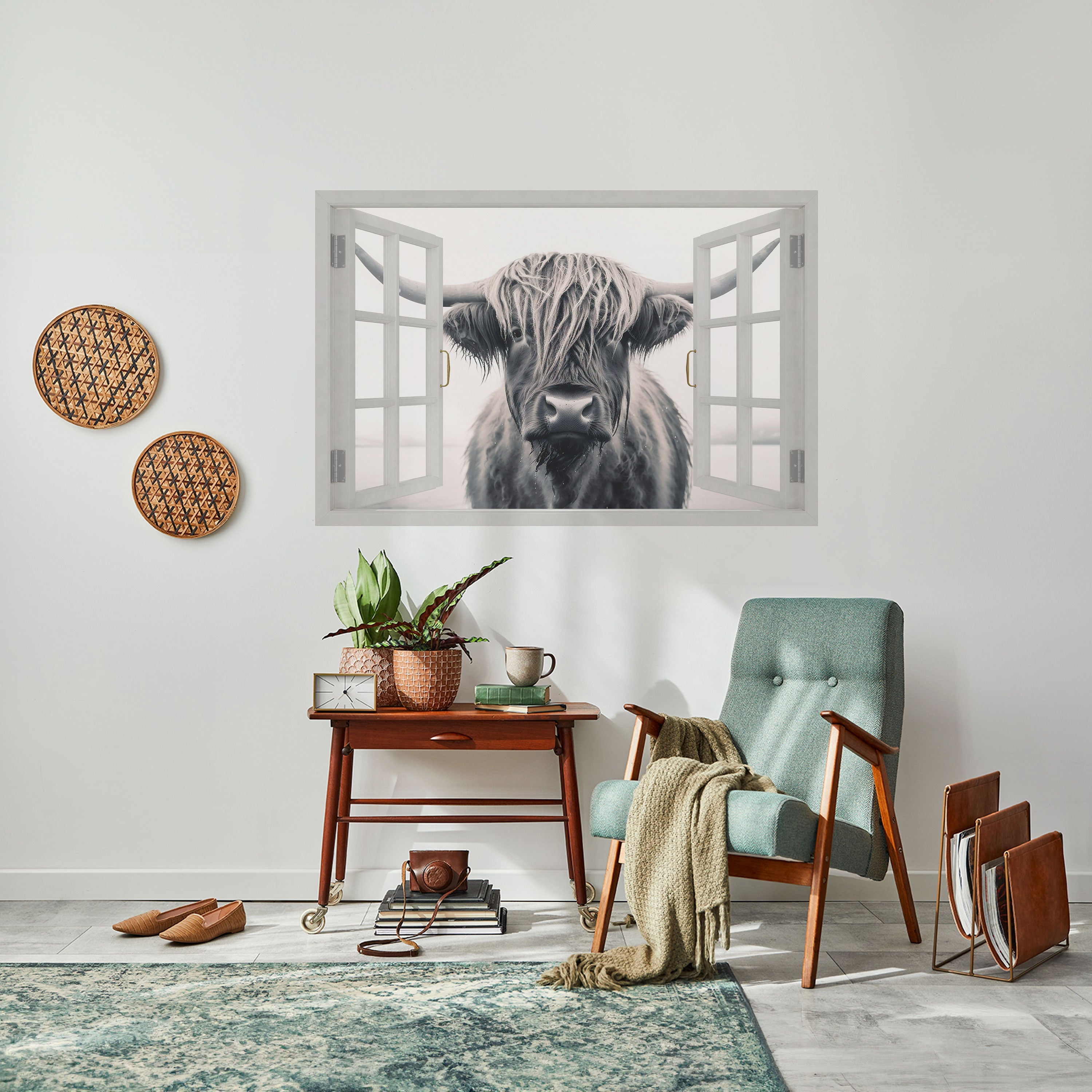 WILDLY WINDOWED VIEWS Selbstklebendes Horizontal-Poster