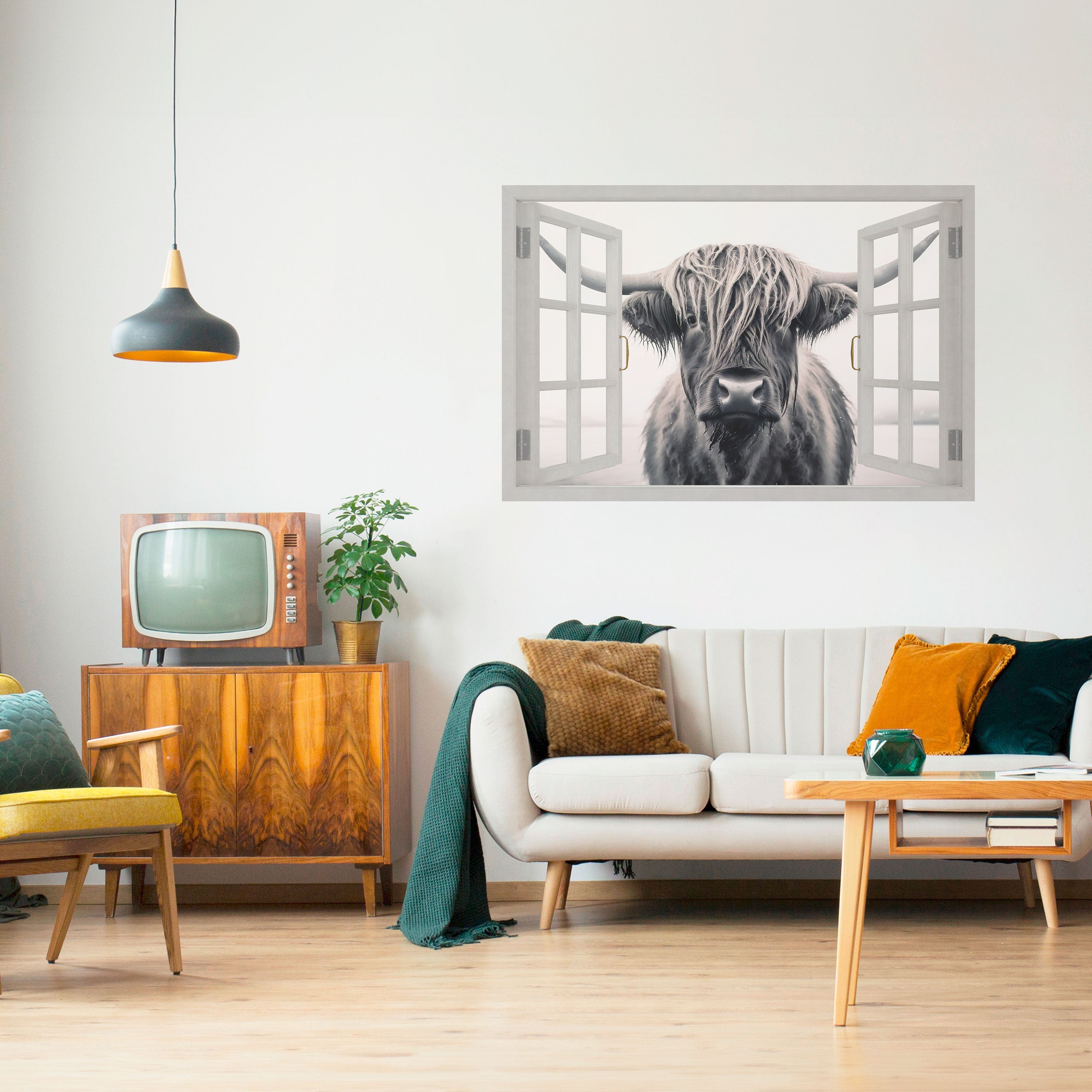 WILDLY WINDOWED VIEWS Selbstklebendes Horizontal-Poster