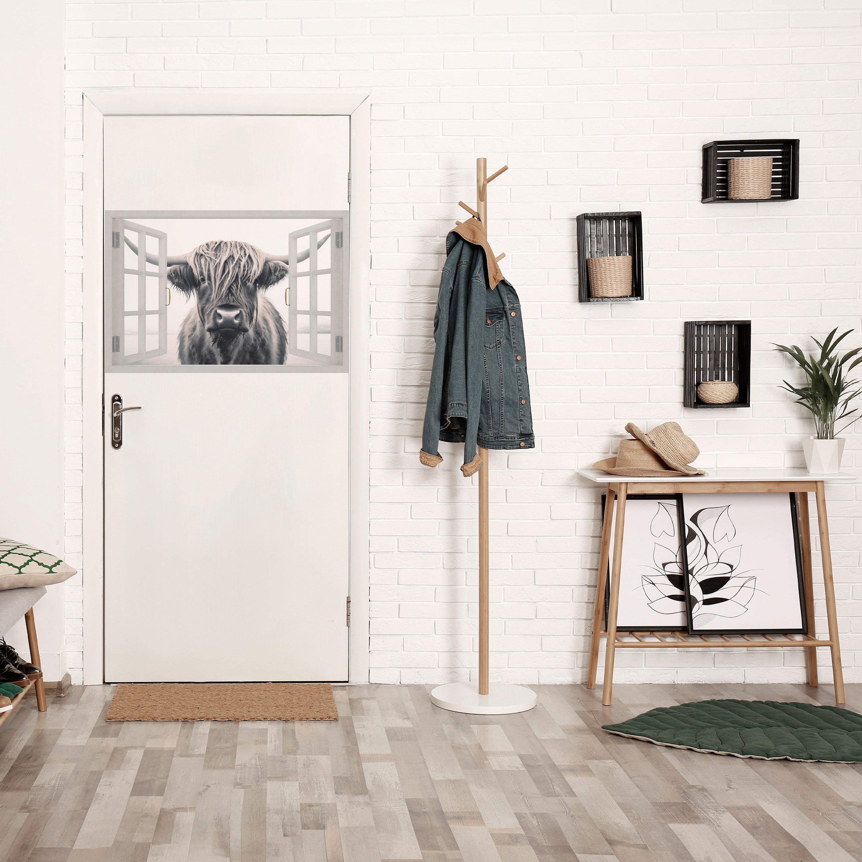 WILDLY WINDOWED VIEWS Selbstklebendes Horizontal-Poster