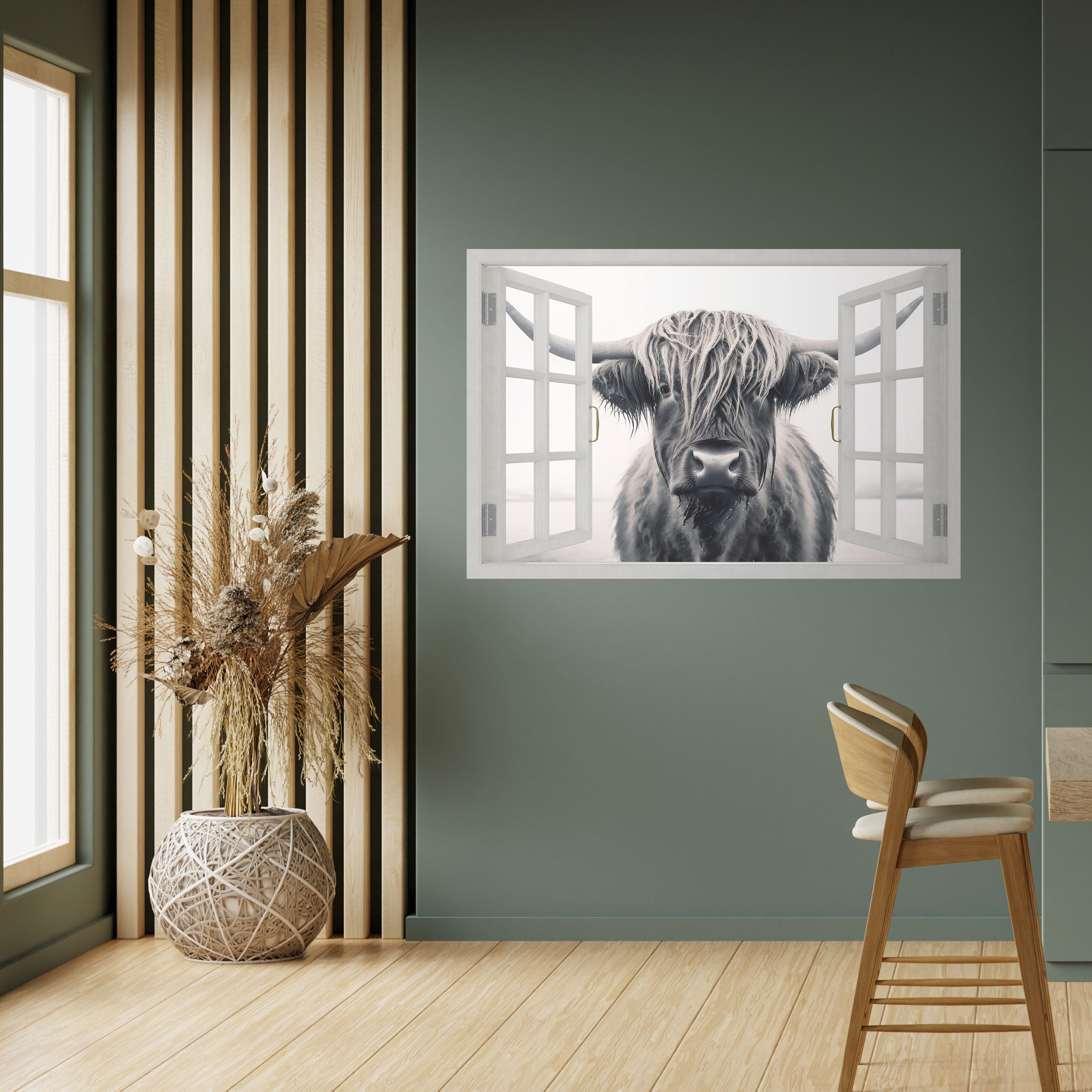 WILDLY WINDOWED VIEWS Selbstklebendes Horizontal-Poster